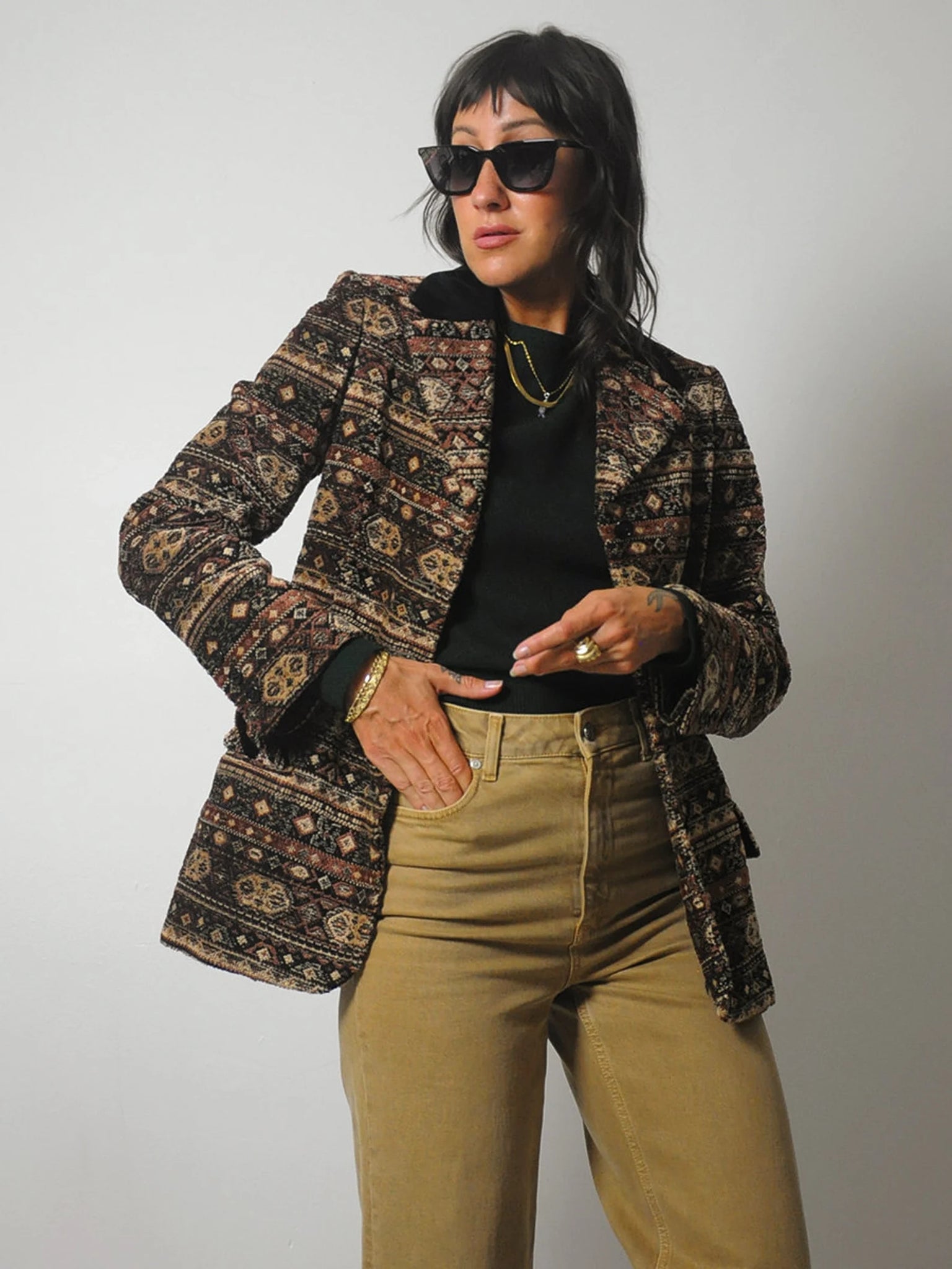1970s Anne Klein Tapestry Blazer NOIROHIO VINTAGE