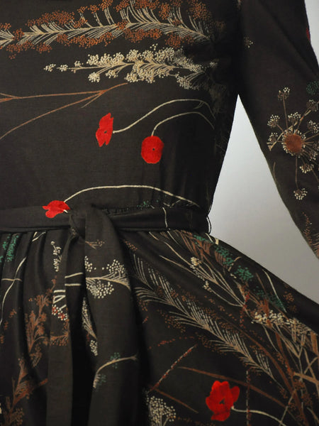 1970's Matti Autumnal Floral Dress