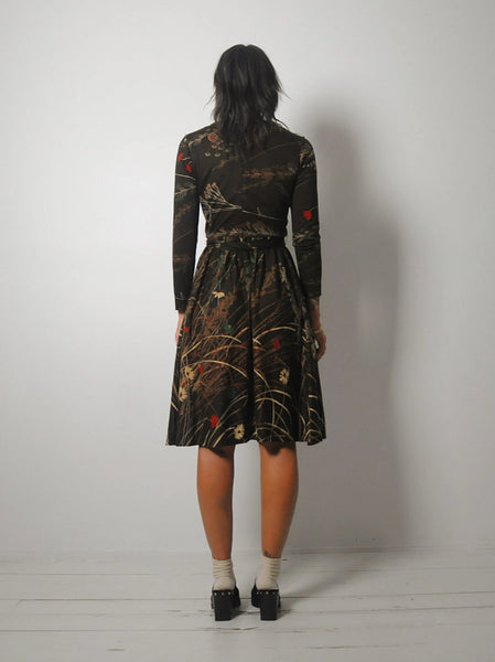 1970's Matti Autumnal Floral Dress