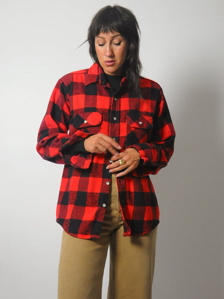 1990's Red Buffalo Plaid Flannel