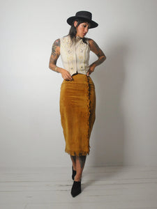 1980's Maxima Fringe Suede Skirt