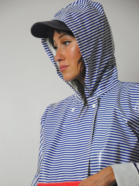 1980's Sailor Stripe Hooded Raincoat
