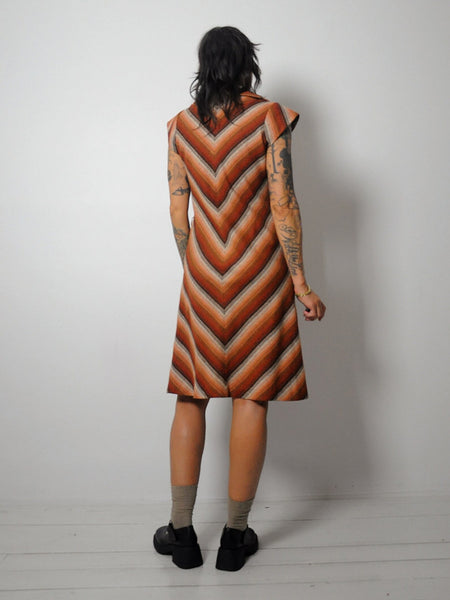 1970's Woven Chevron Dress