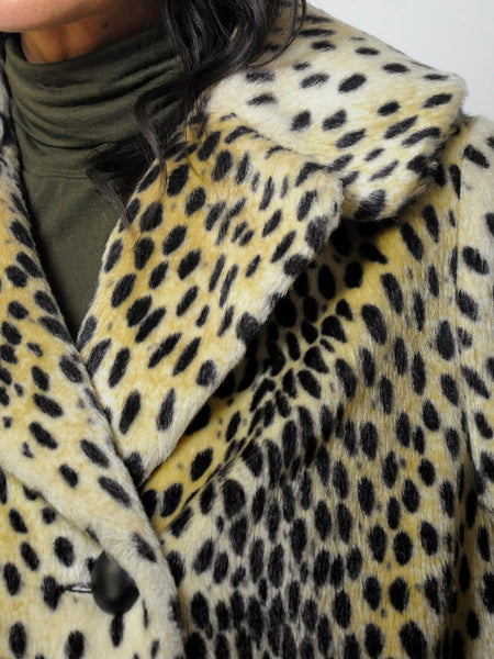 1960's Faux Fur Leopard Coat