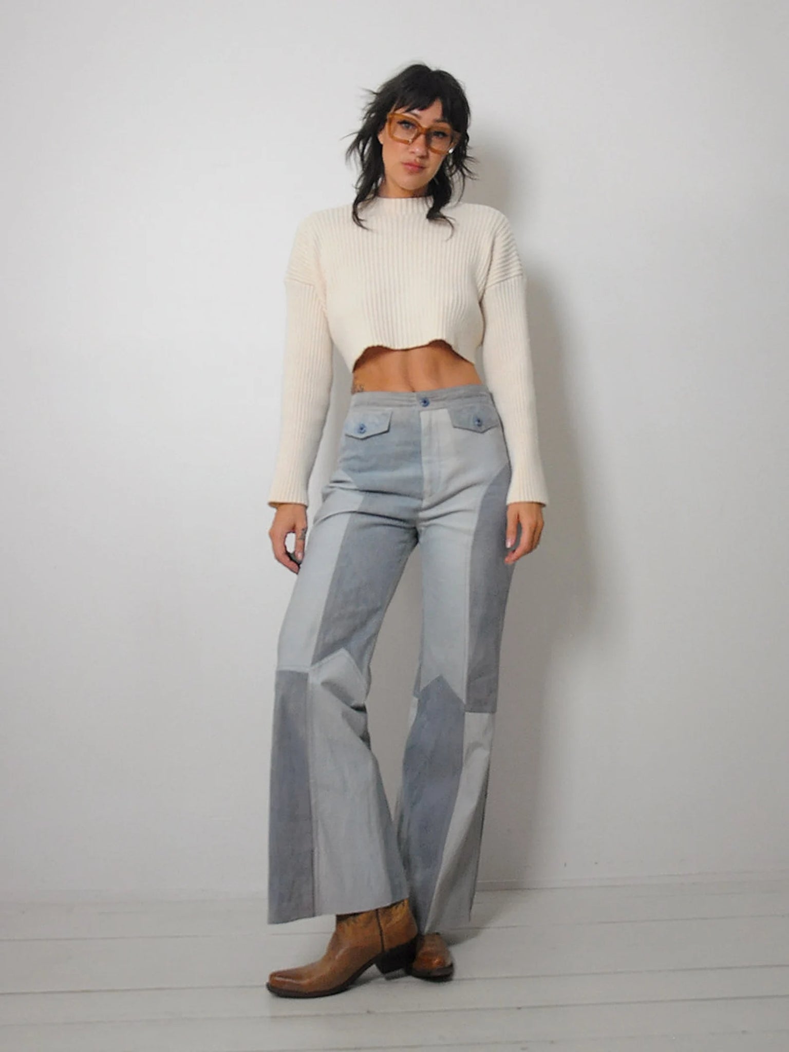 1960's OOAK Patchwork Suede Flares