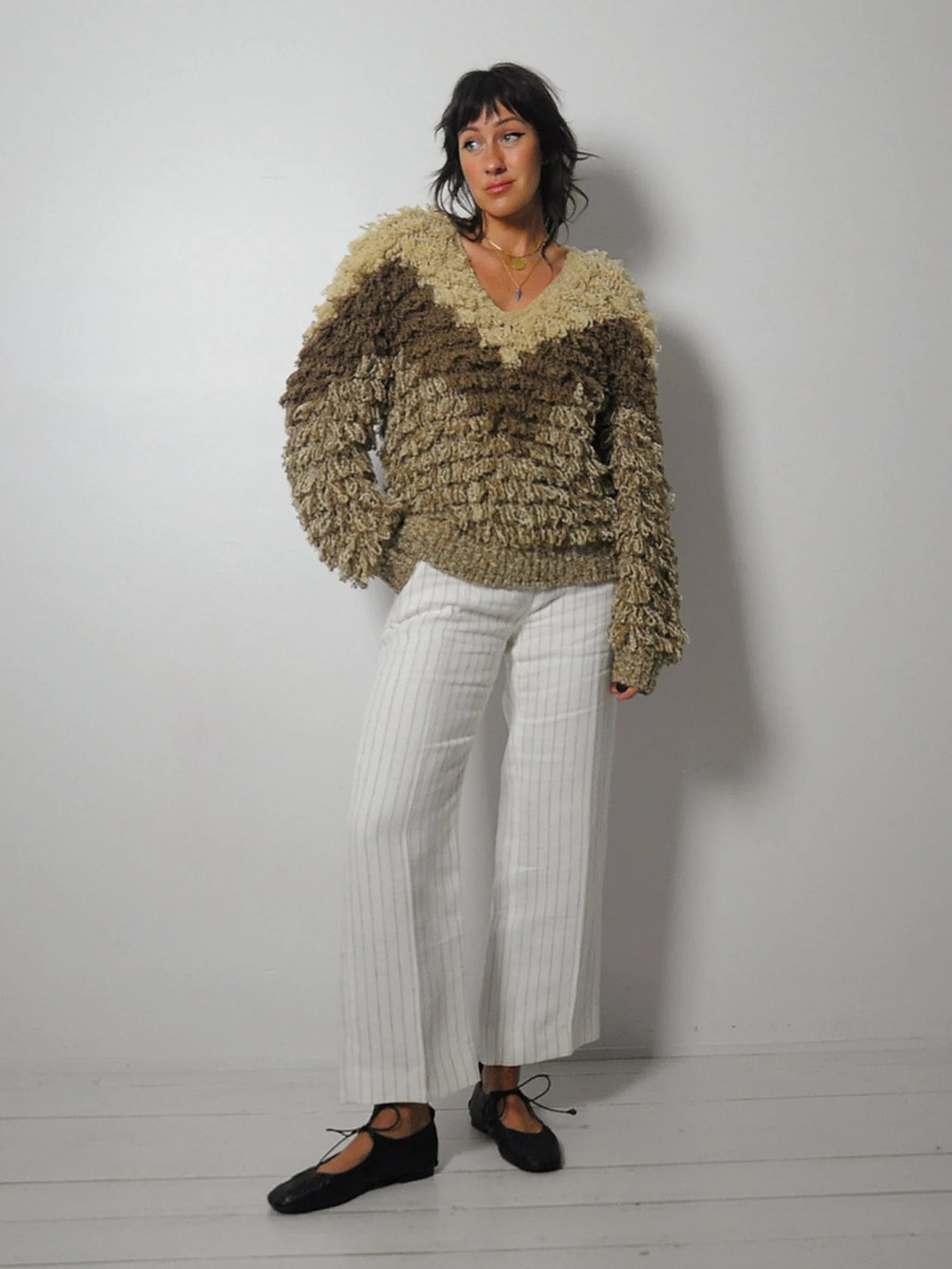 Loopknit Shaggy Chevron Sweater