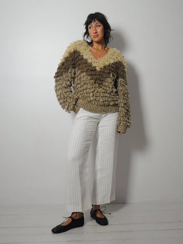 Loopknit Shaggy Chevron Sweater