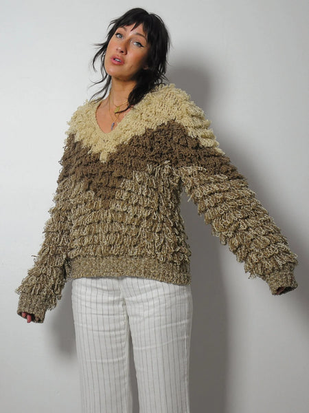 Loopknit Shaggy Chevron Sweater