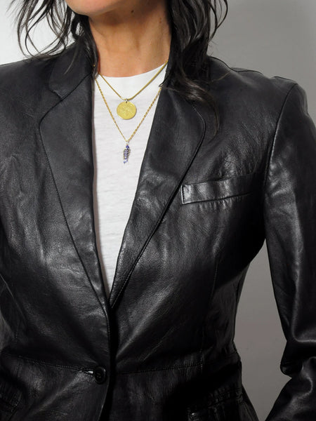 Armani Black Leather Blazer
