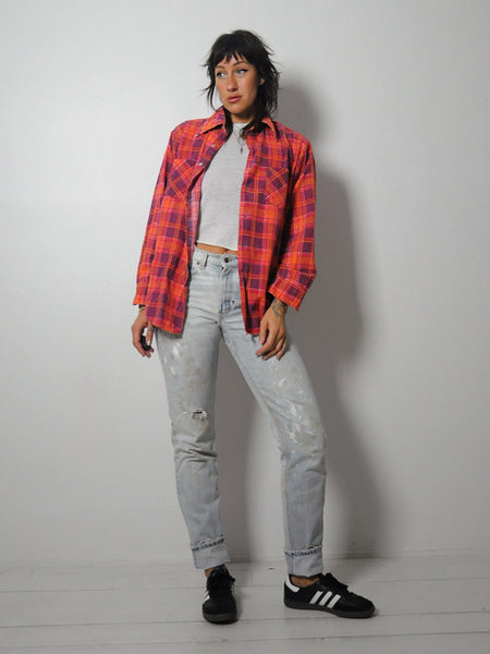 1980's Soft Tartan Plaid Flannel