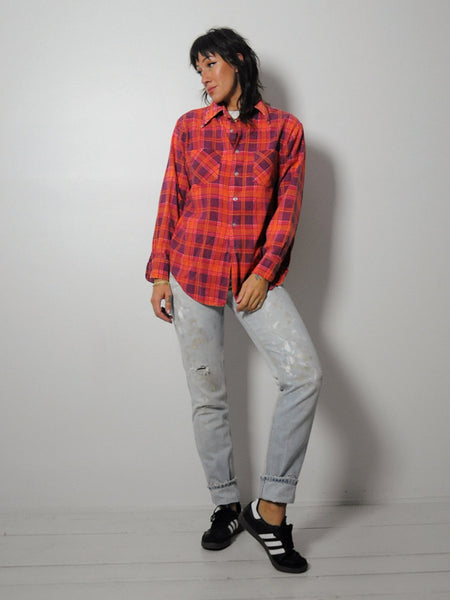 1980's Soft Tartan Plaid Flannel
