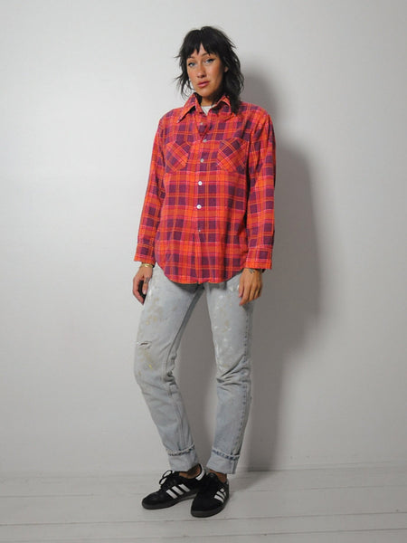 1980's Soft Tartan Plaid Flannel