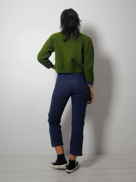 1960's Olive Cropped Cardigan