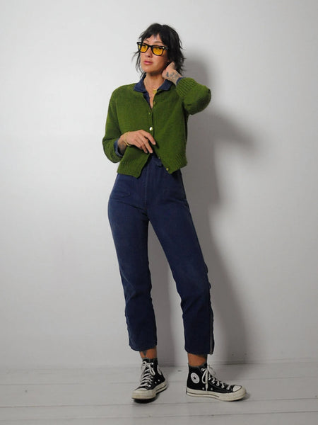 1960's Olive Cropped Cardigan