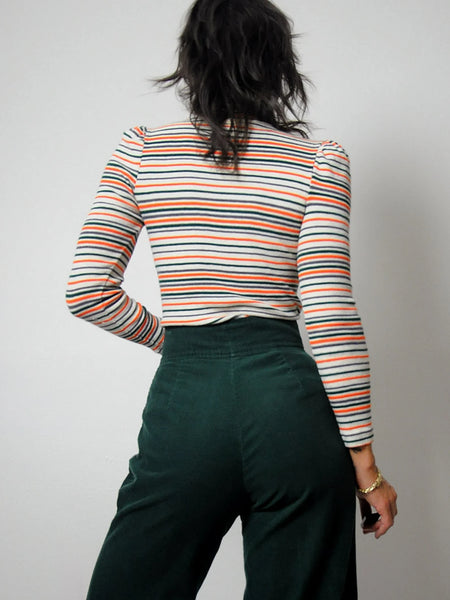 1970's Emerald Corduroy Flares