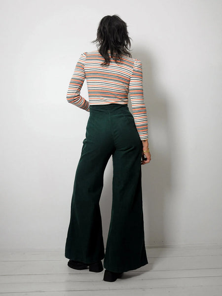 1970's Emerald Corduroy Flares