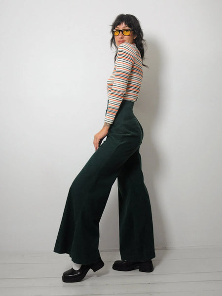 1970's Emerald Corduroy Flares