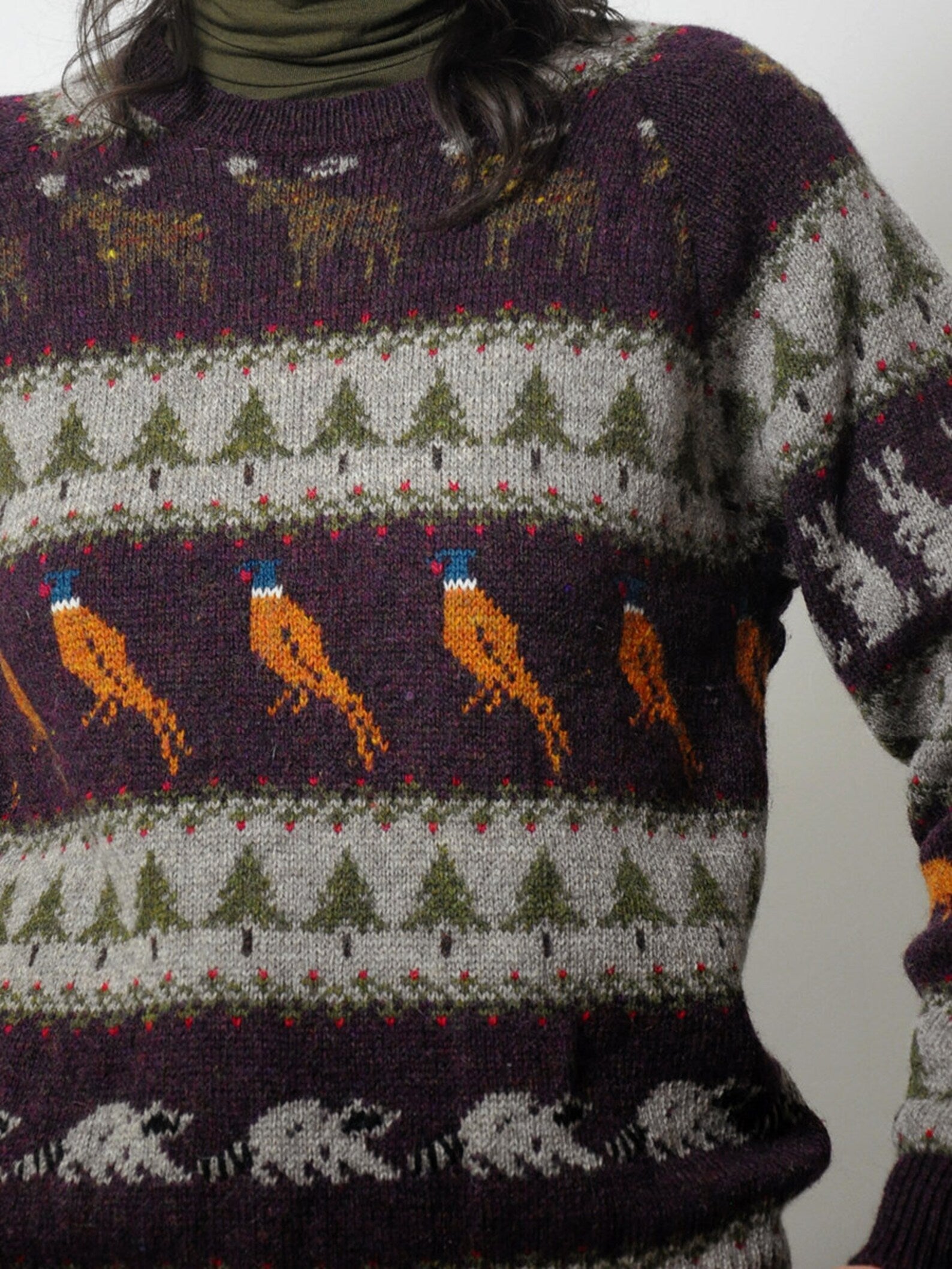 1980's Forest Animal Wool Sweater
