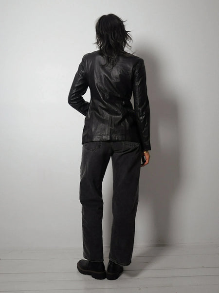 Armani Black Leather Blazer