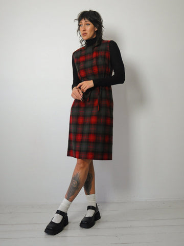 1960's Pendleton Wool Plaid Shift Dress