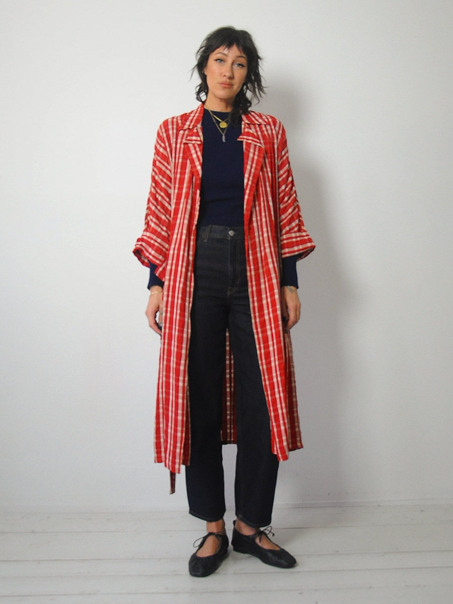1930's Red Plaid Pak-A- Robe
