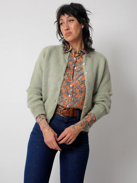 1950's Seafoam Mohair Cardigan