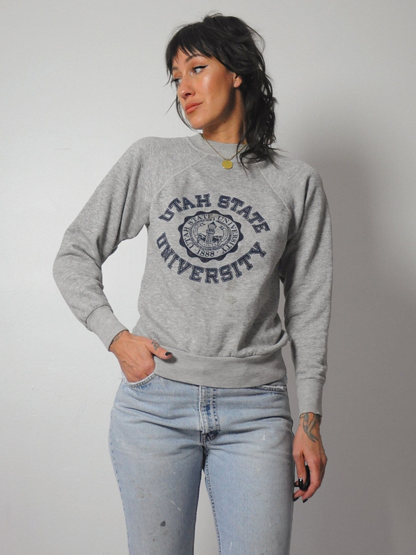 1980's Tri-Blend Utah State Sweatshirt