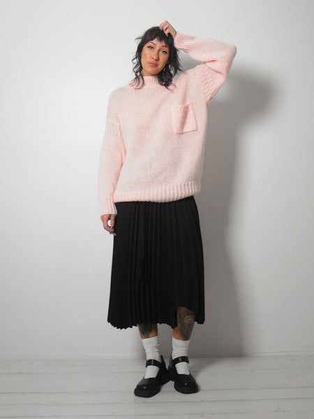 1980's Pastel Pink Ribbed Sweater