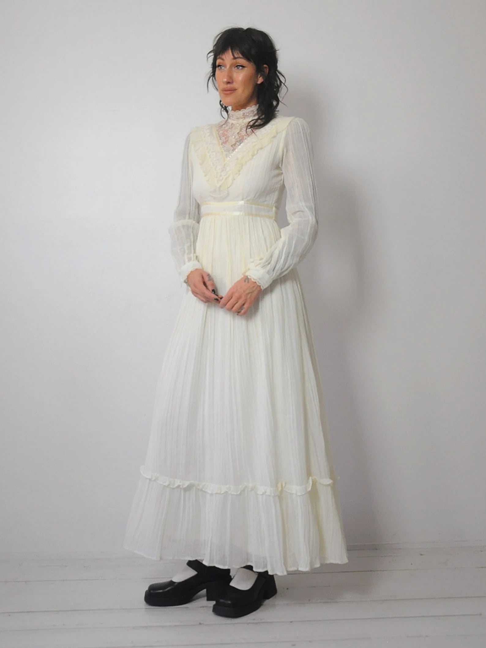 1970's Gunne Sax Ivory Dress