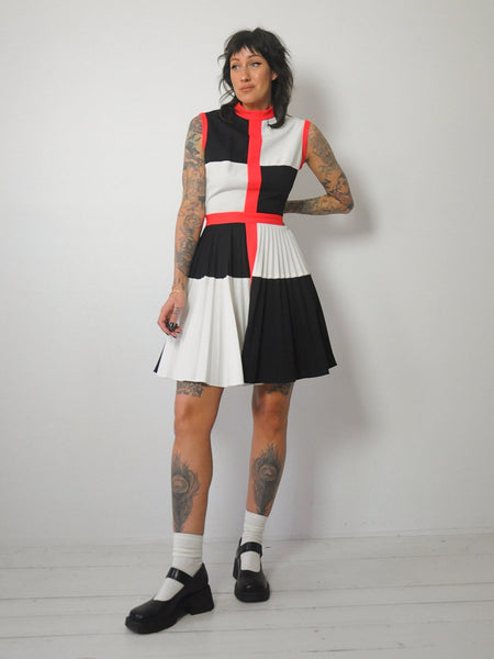 1960's Checkered Pleated Dress