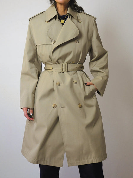 1970's Faux Fur Lined Trench Coat