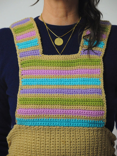 1970's Handknit Striped Sweater Vest