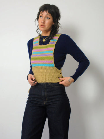 1970's Handknit Striped Sweater Vest