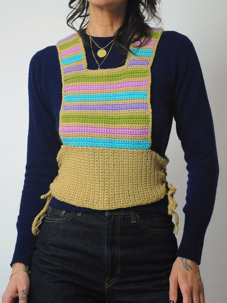 1970's Handknit Striped Sweater Vest