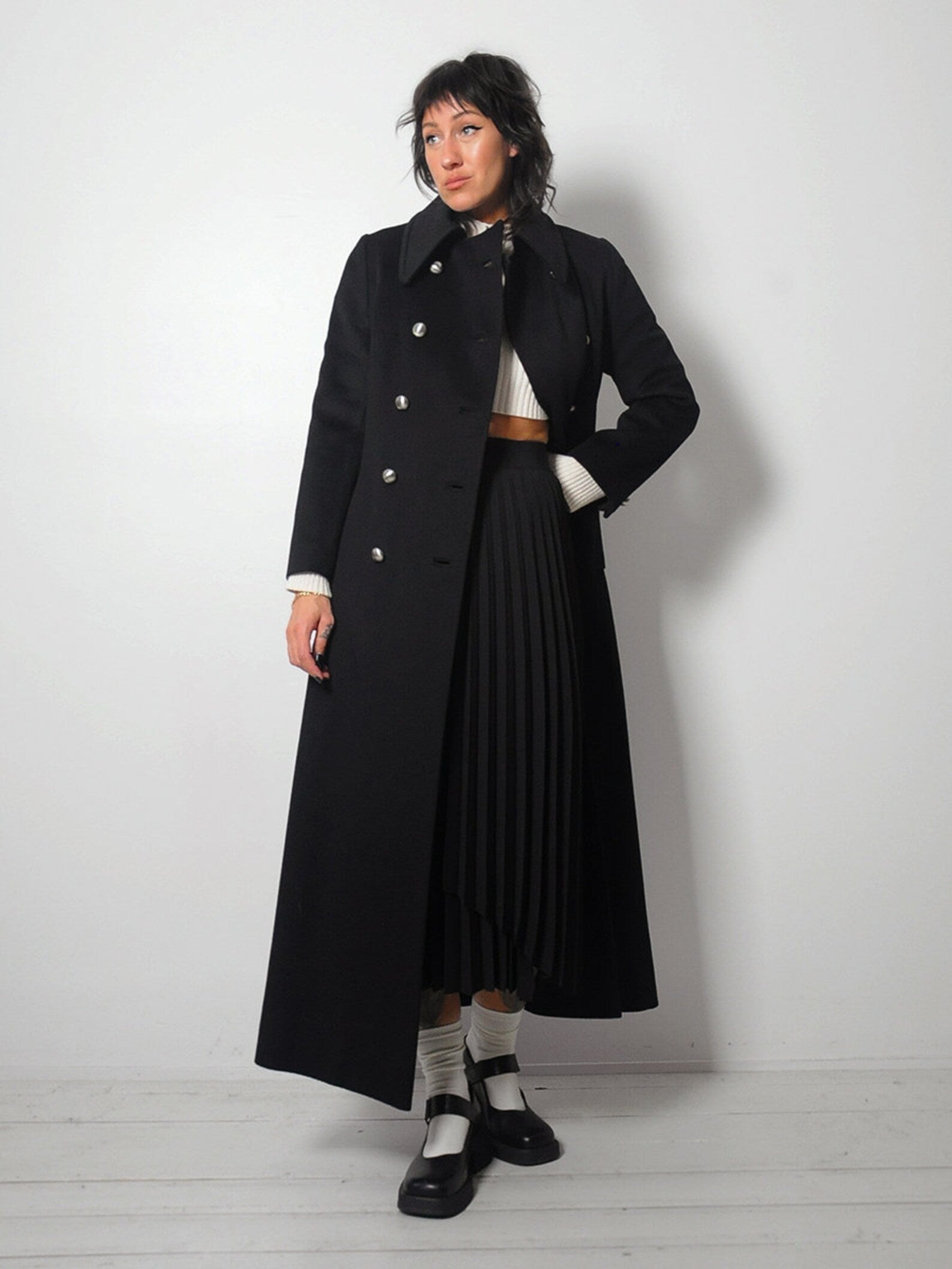 1960's Silver Button Wool Peacoat