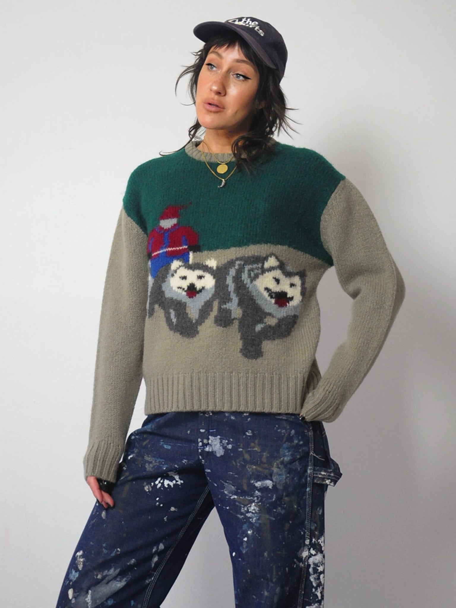 1980's Dog Sled Wool Sweater