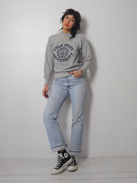 1980's Tri-Blend Utah State Sweatshirt