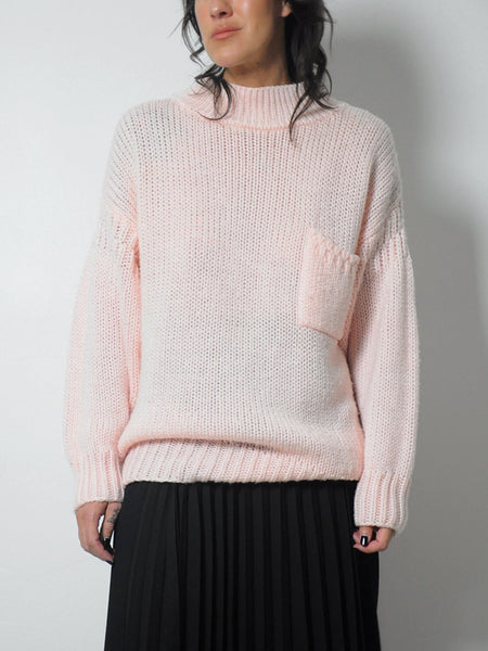 1980's Pastel Pink Ribbed Sweater