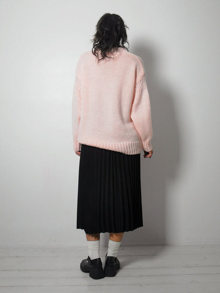 1980's Pastel Pink Ribbed Sweater