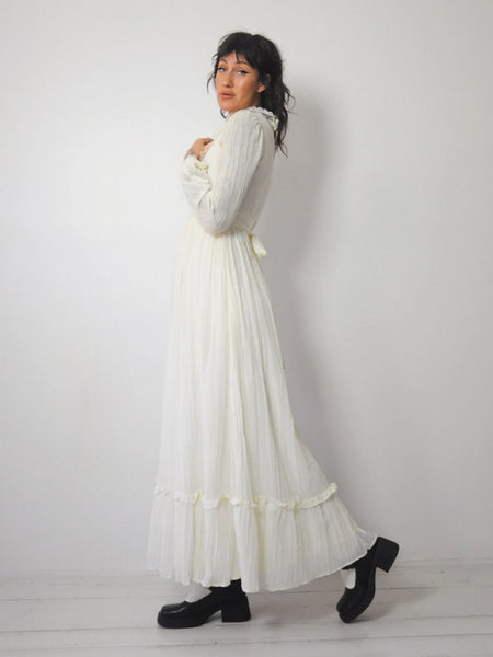 1970's Gunne Sax Ivory Dress