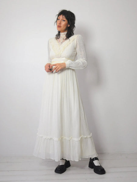1970's Gunne Sax Ivory Dress