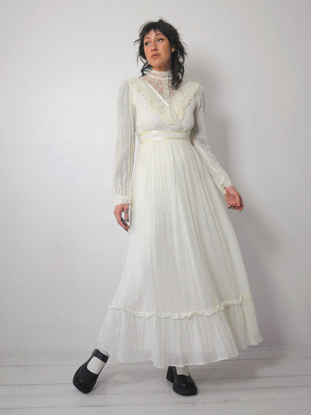 1970's Gunne Sax Ivory Dress