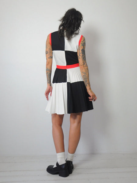 1960's Checkered Pleated Dress