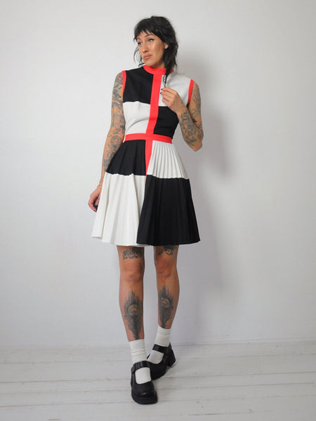 1960's Checkered Pleated Dress