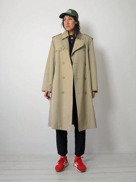 1970's Faux Fur Lined Trench Coat