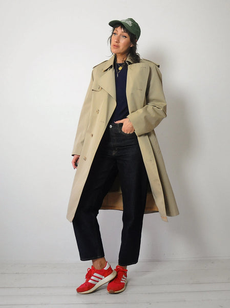 1970's Faux Fur Lined Trench Coat