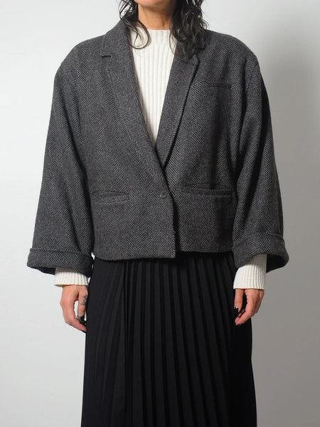 1980's Cropped Italian Wool Blazer