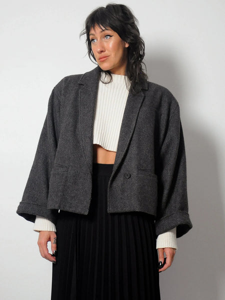 1980's Cropped Italian Wool Blazer