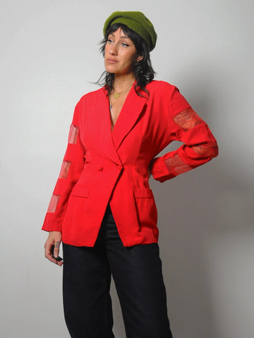 1980's Cutout Mesh Blazer