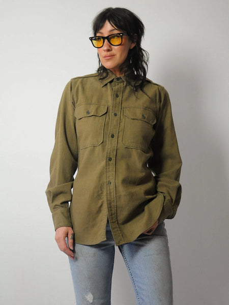 1940's Olive Wool Military Shirt